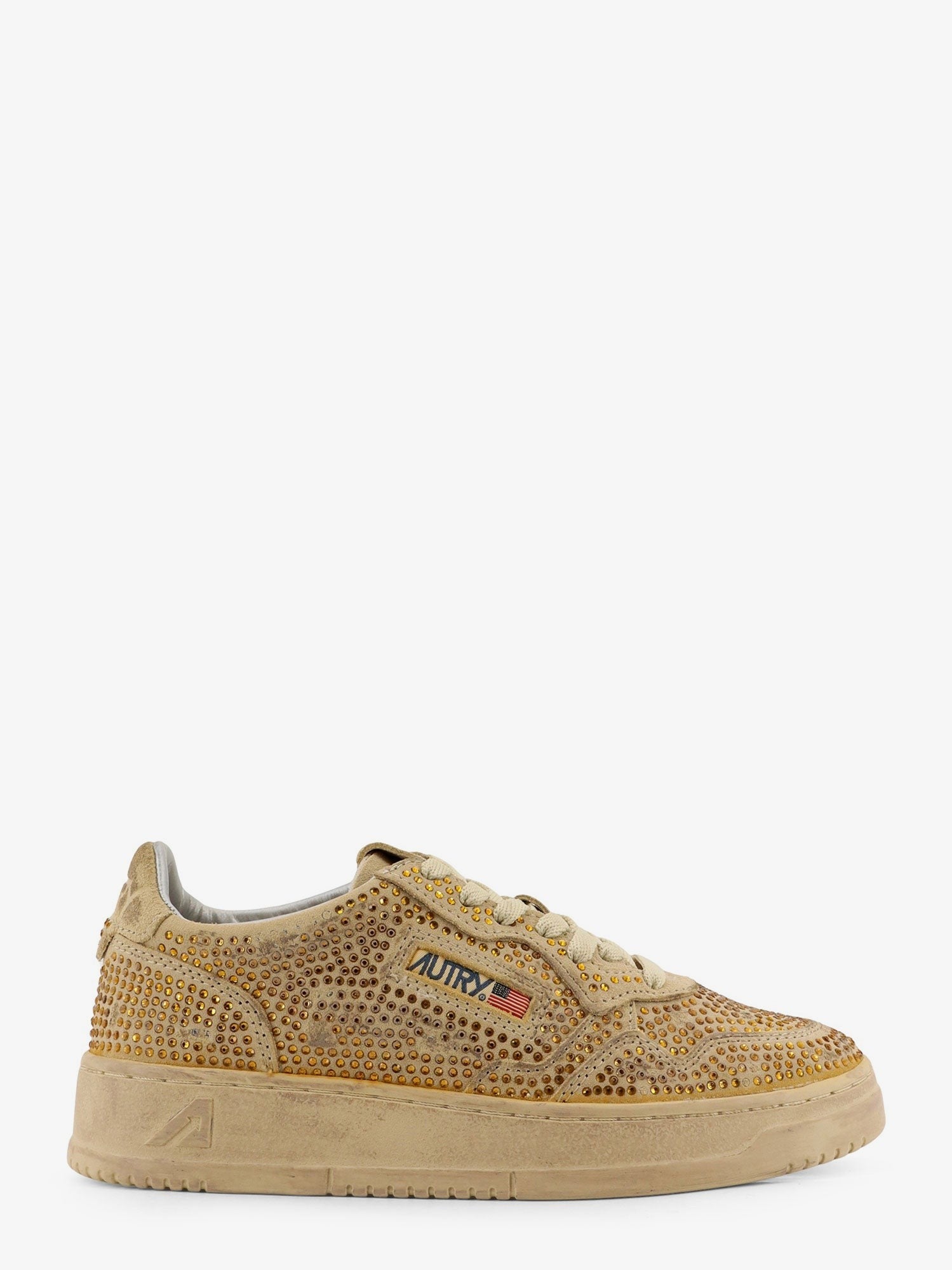 Autry Medalst Low suede sneakers with rhinestones