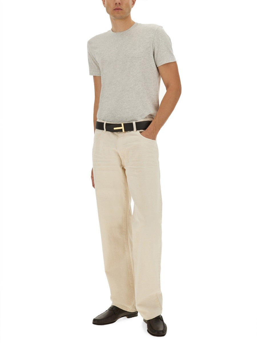 TOM FORD MELANGE COTTON BLEND T-SHIRT