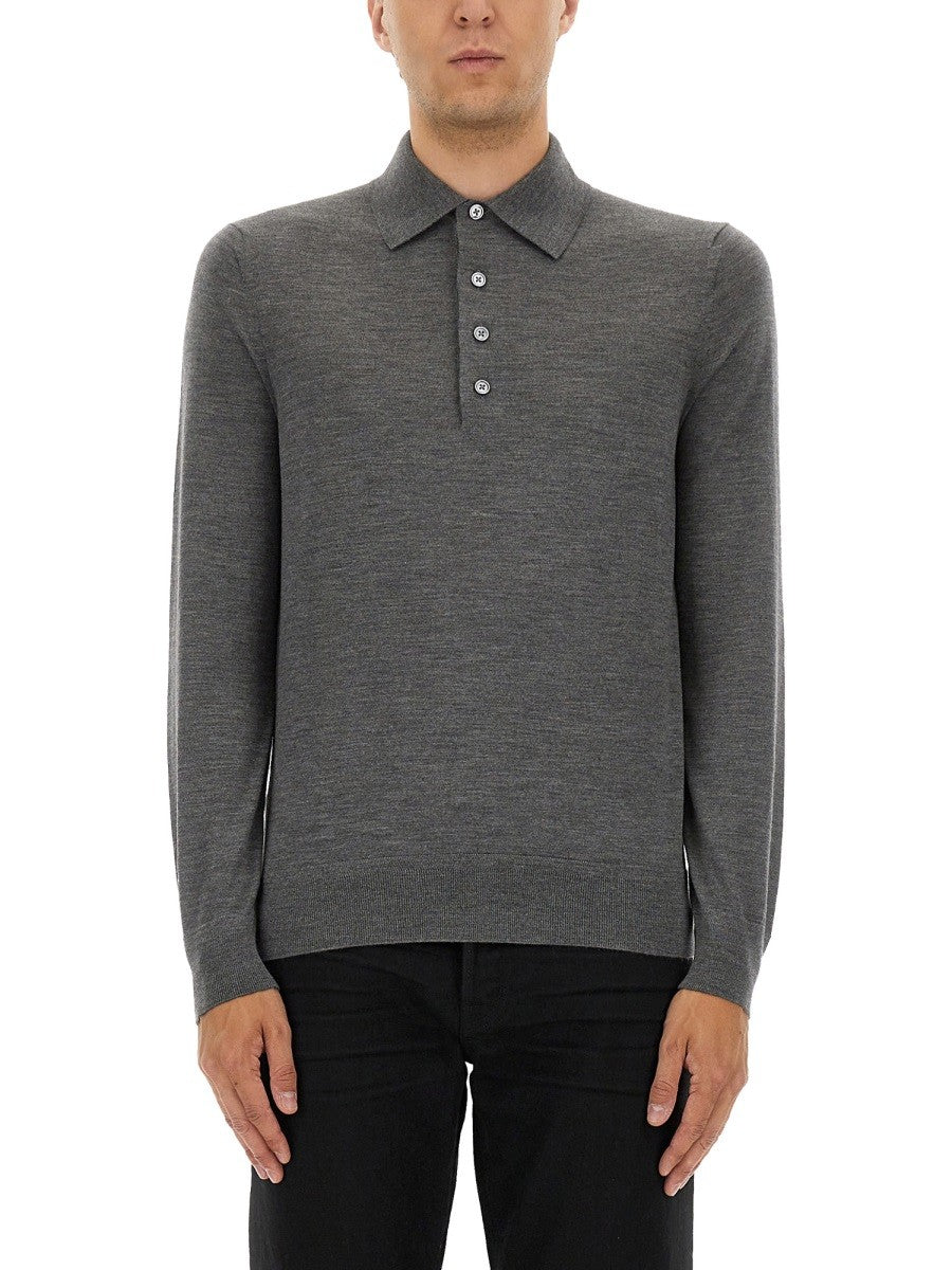 TOM FORD FINE MERINO VIRGIN WOOL POLO SHIRT
