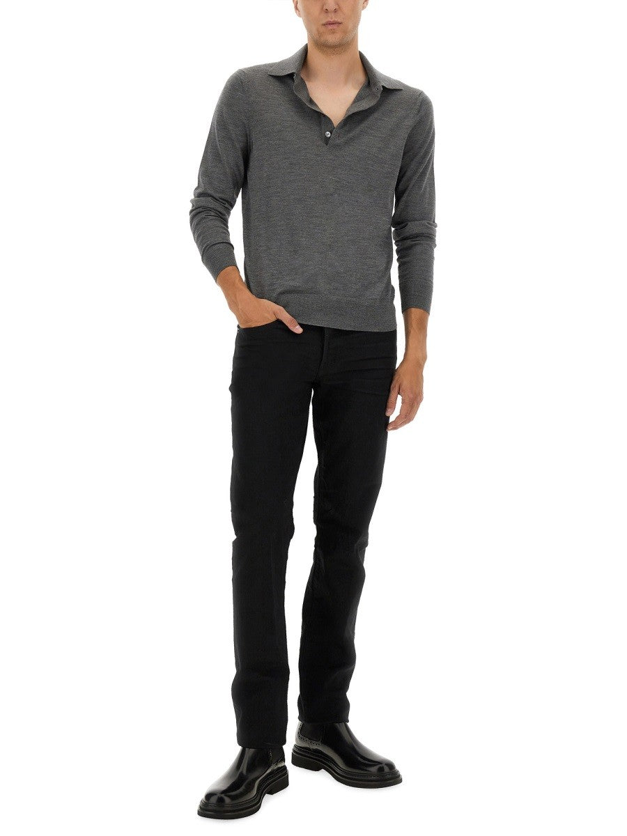 TOM FORD FINE MERINO VIRGIN WOOL POLO SHIRT