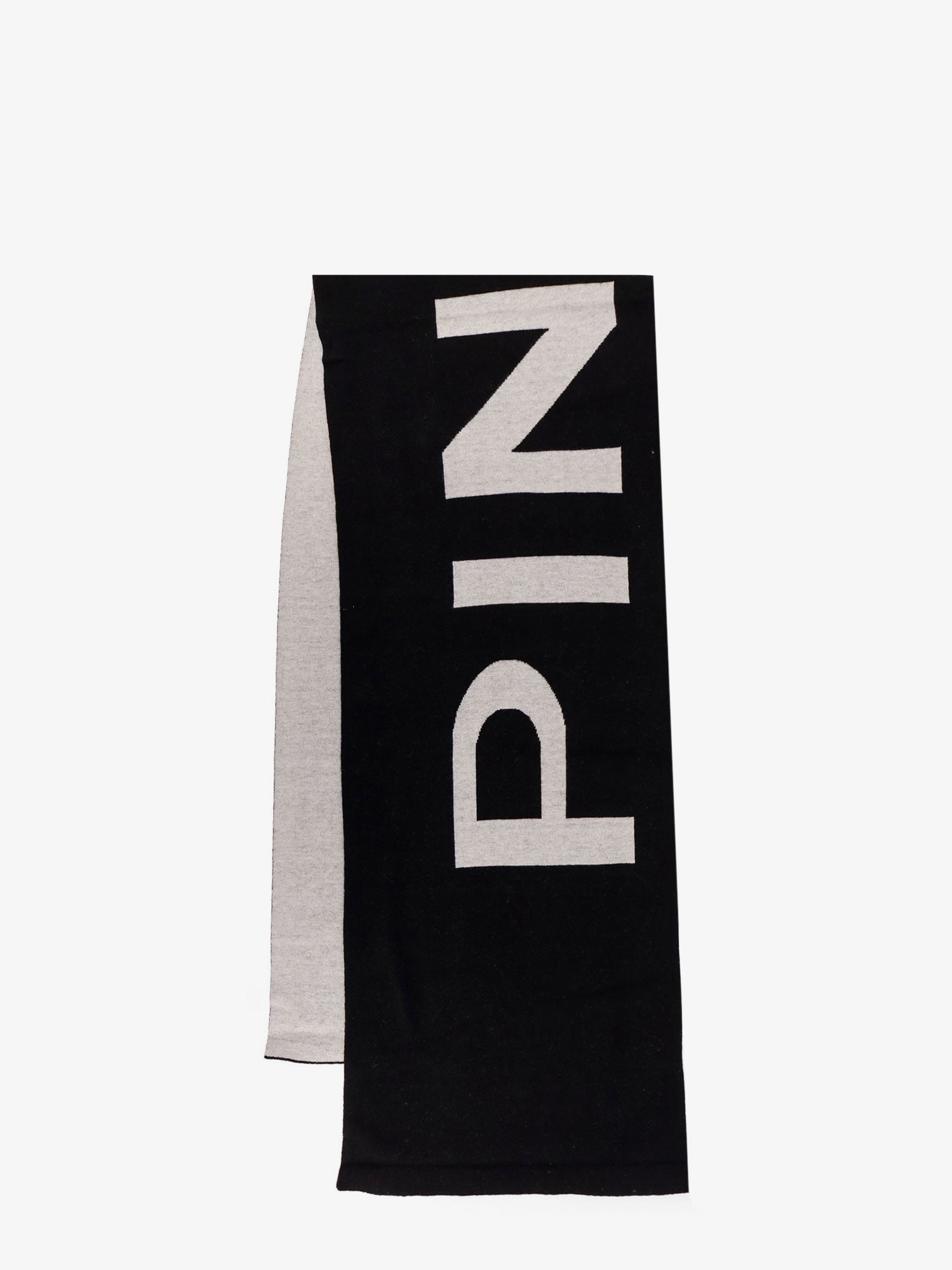 Pinko Merino wool scarf with printed logo