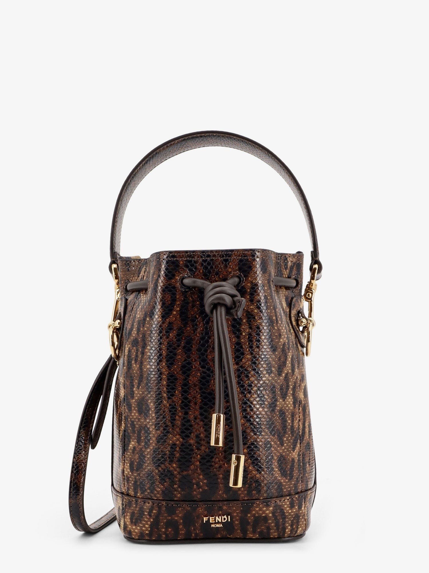 Fendi Mini Mon Tresor bucket bag with Fendi Leo motif