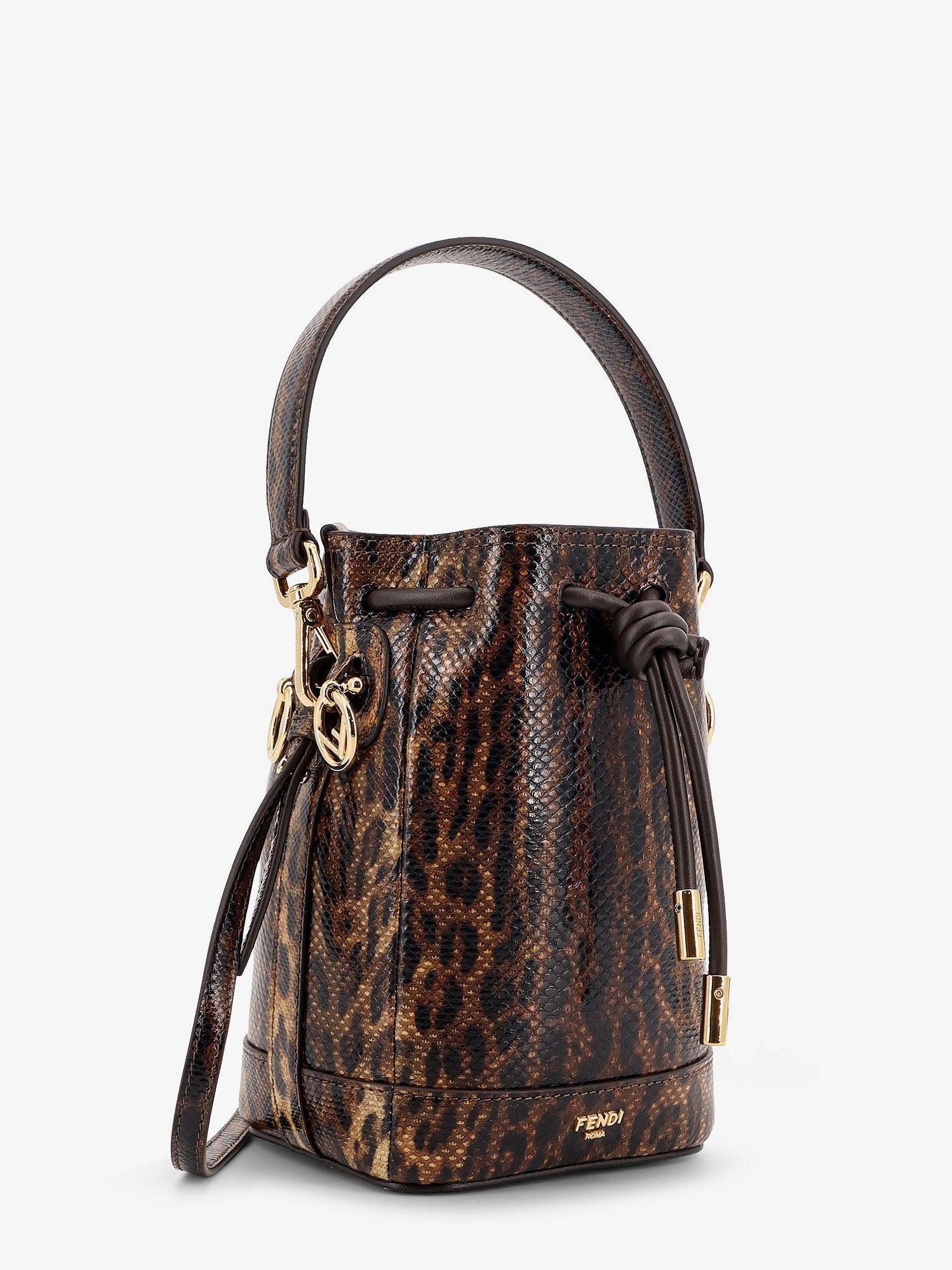 Fendi Mini Mon Tresor bucket bag with Fendi Leo motif