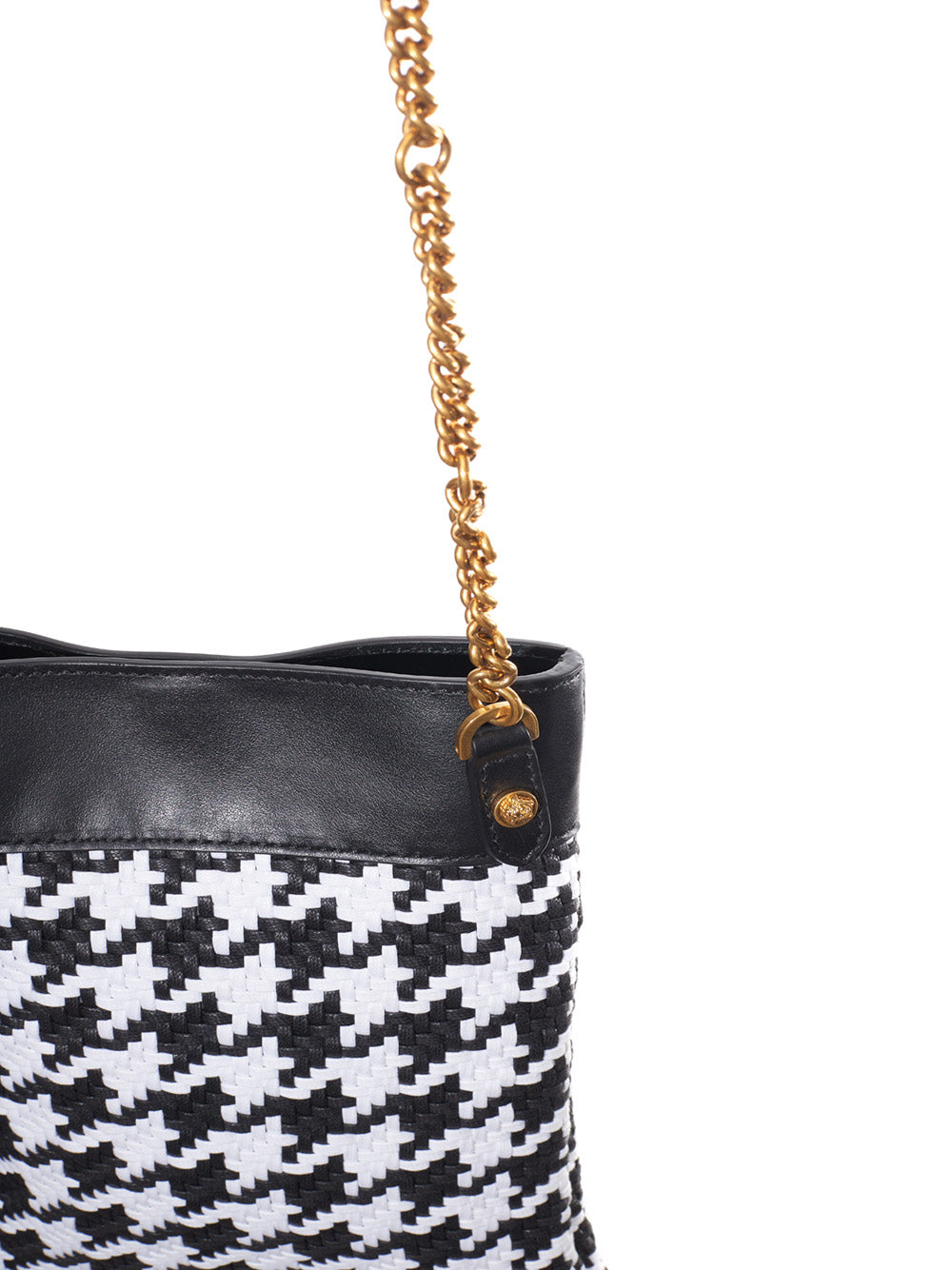 Versace Pied-de-poule shoulder bag with fringes