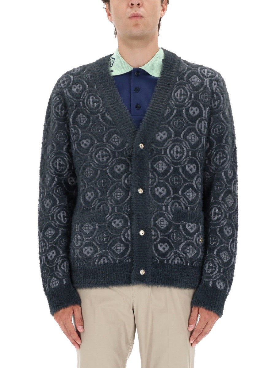 CASABLANCA MONOGRAM "FLUFFY" CARDIGAN