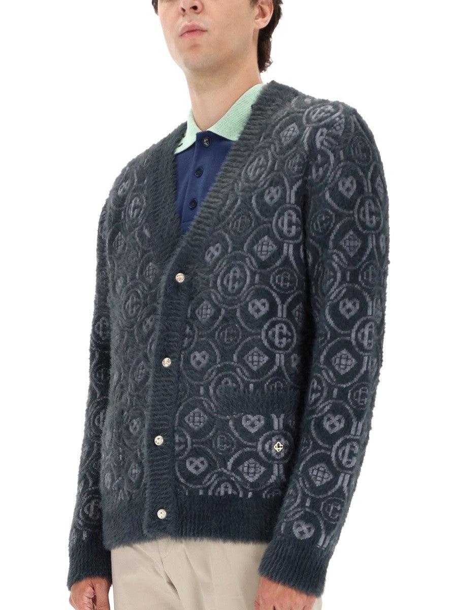 CASABLANCA MONOGRAM "FLUFFY" CARDIGAN