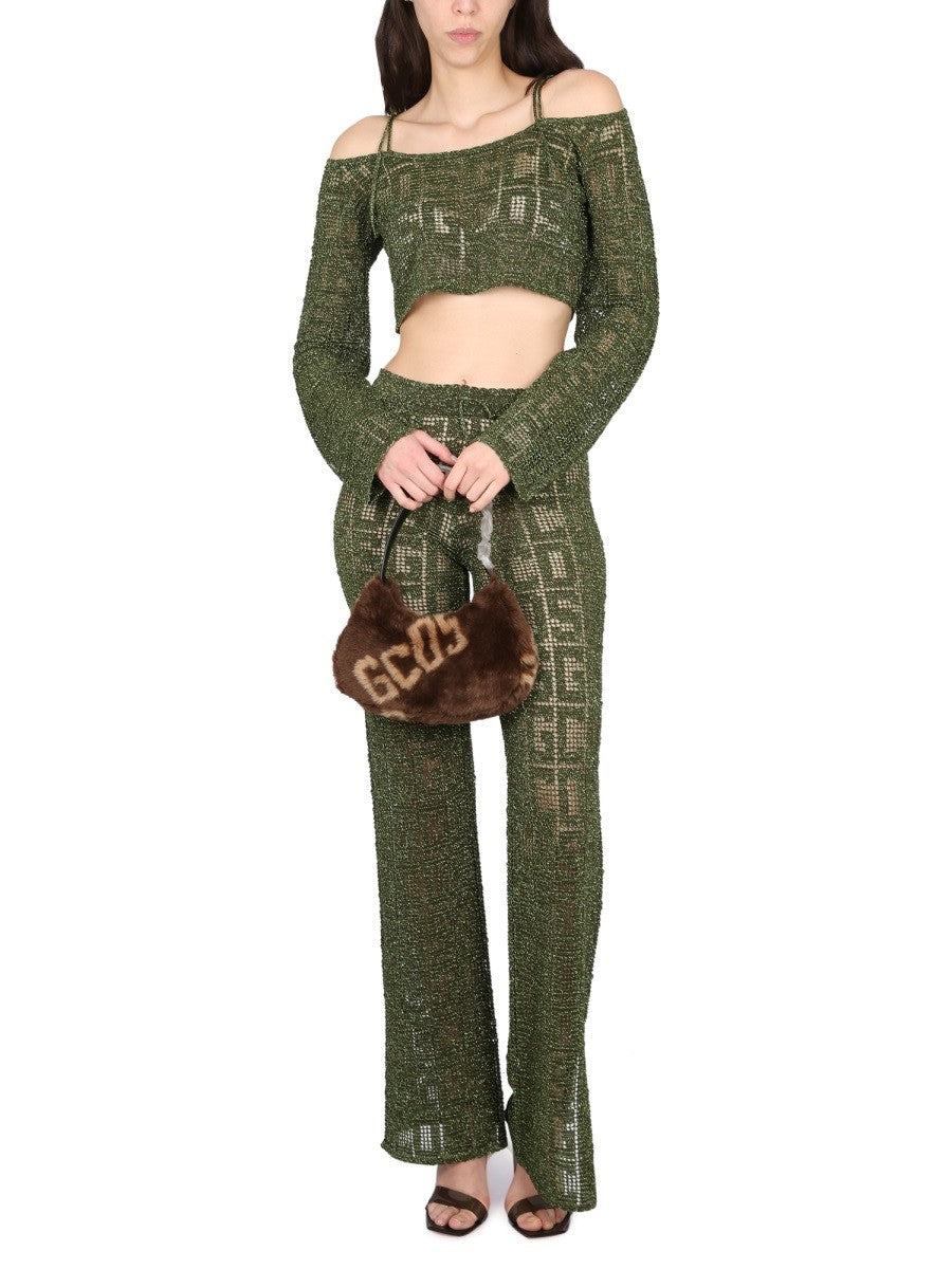 gcds MONOGRAM MACRAME TOP