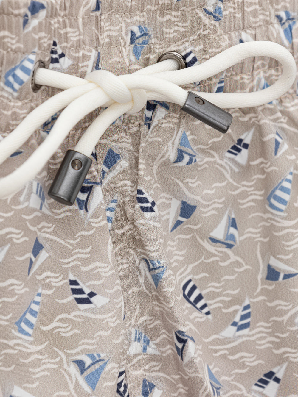 Canali Sailing Print Swim Shorts in Beige with Blue Print – Siebentaschen