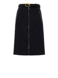 Gucci Black Front-Zip Midi Skirt with Removable Logo Belt – Siebentaschen