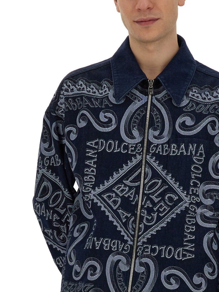 Dolce & Gabbana NAVY PRINT CARDIGAN