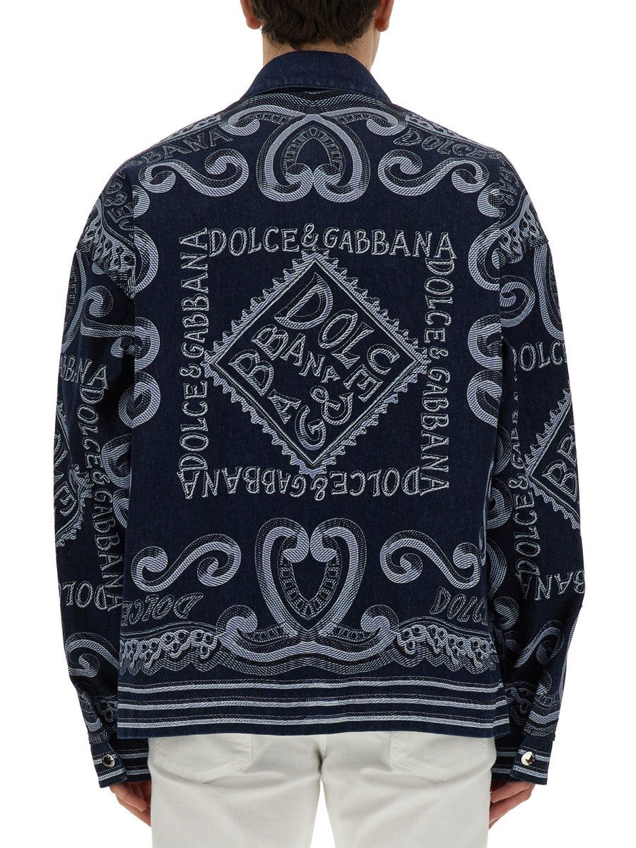 Dolce & Gabbana NAVY PRINT CARDIGAN