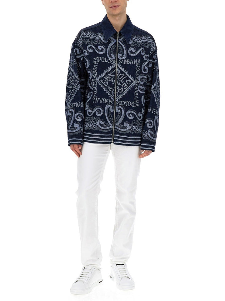 Dolce & Gabbana NAVY PRINT CARDIGAN