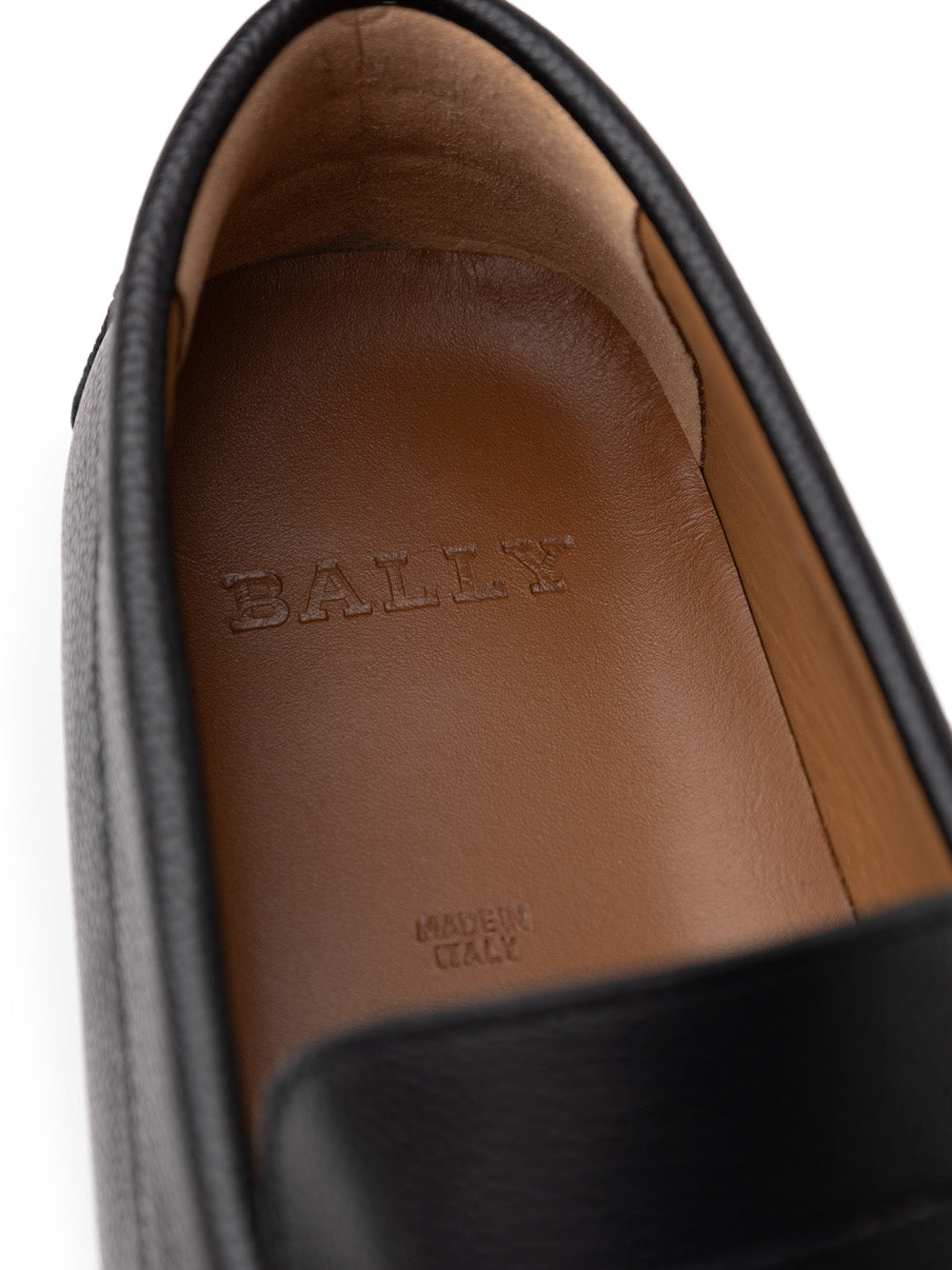 Bally Loafers in Black Leather with Gold Plaque