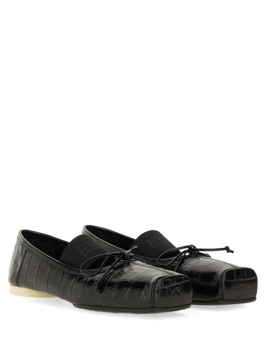 MM6 MAISON MARGIELA CROCODILE-EFFECT LEATHER BALLERINA