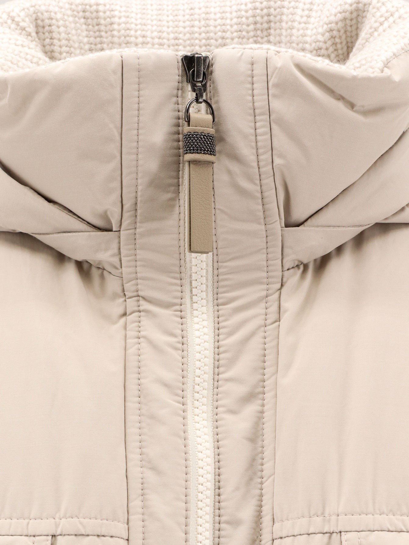 Brunello Cucinelli Nylon and cotton hooded down jacket