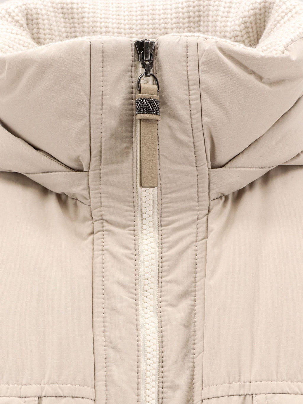 Brunello Cucinelli Nylon and cotton hooded down jacket