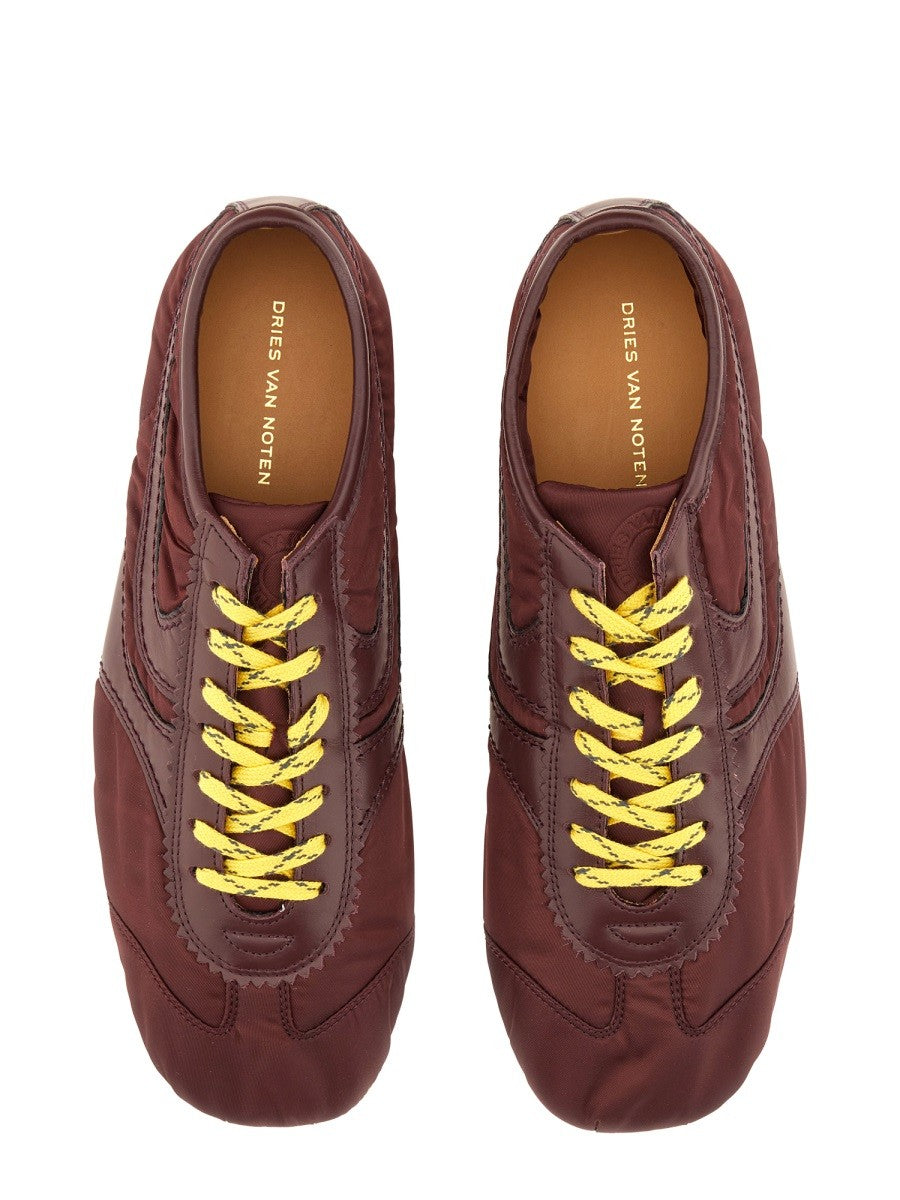 Dries Van Noten NYLON AND NAPPA LEATHER SNEAKER