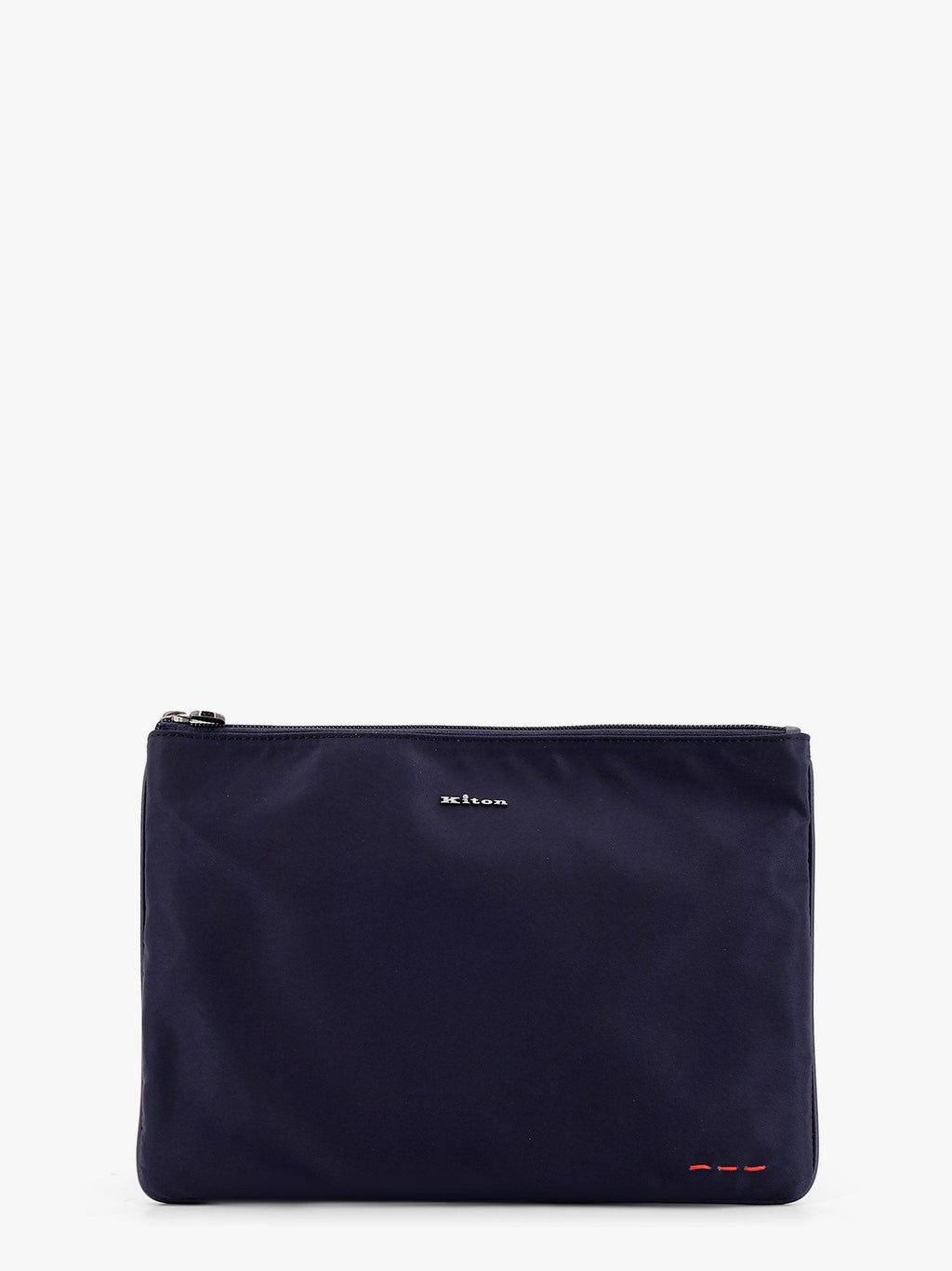 KITON CIRO PAONE Nylon clutch with metal lettering logo