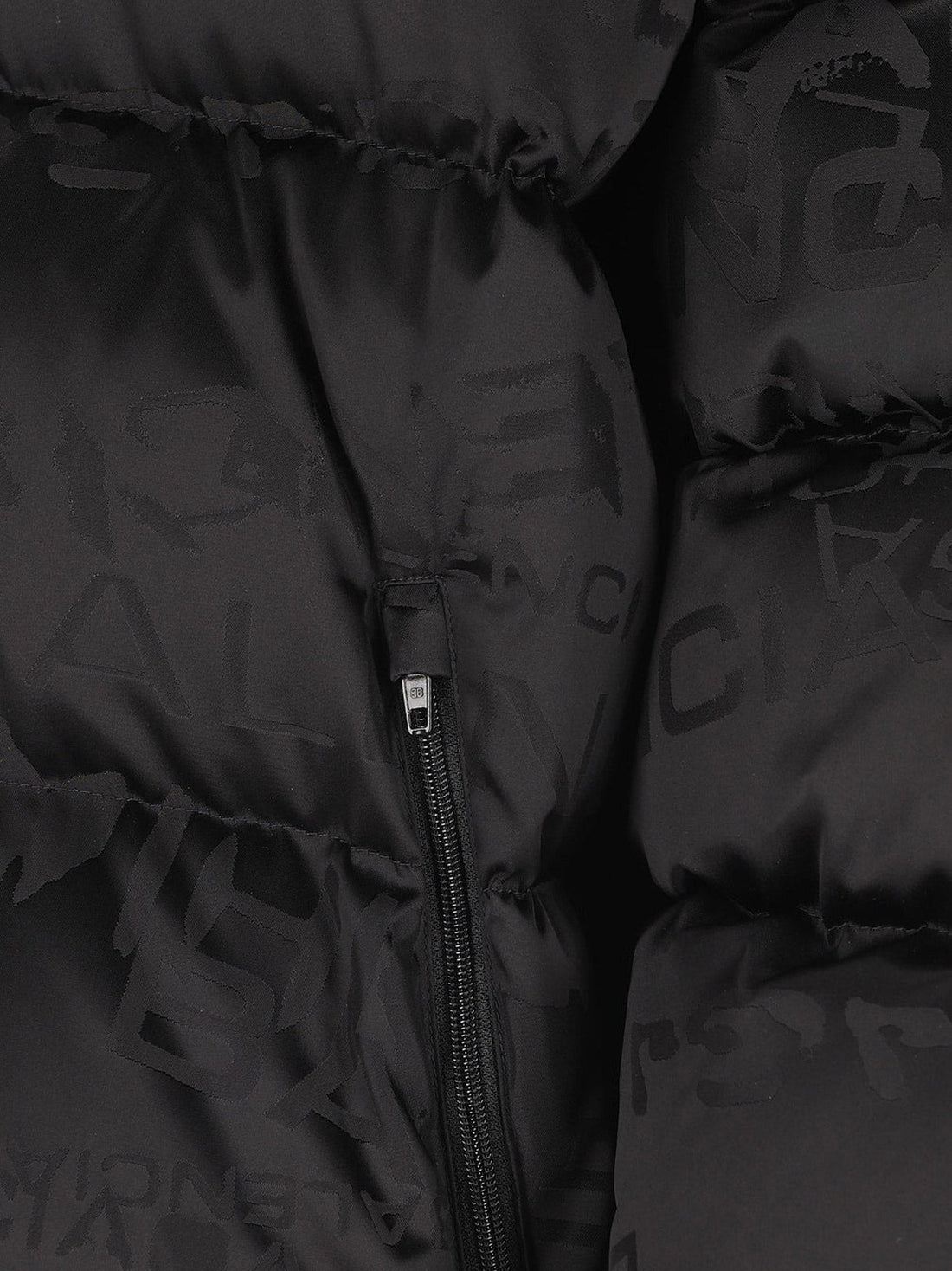 Balenciaga Nylon down jacket with all-over lettering logo