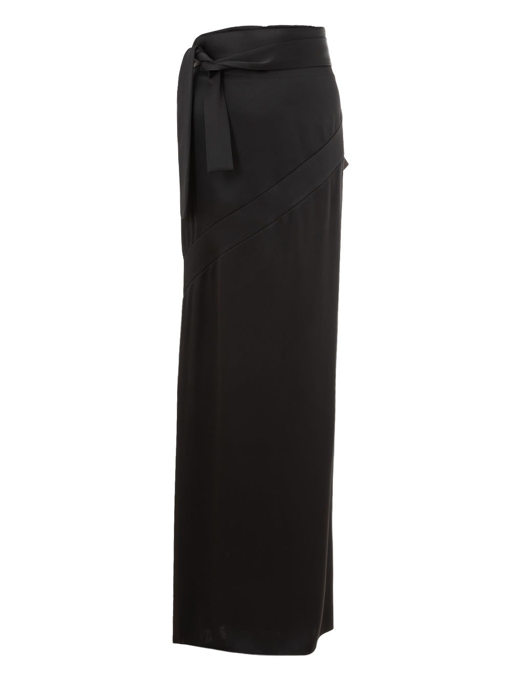 Tom Ford Black Satin Extra-Long Tube Skirt with Back Slit – Siebentaschen