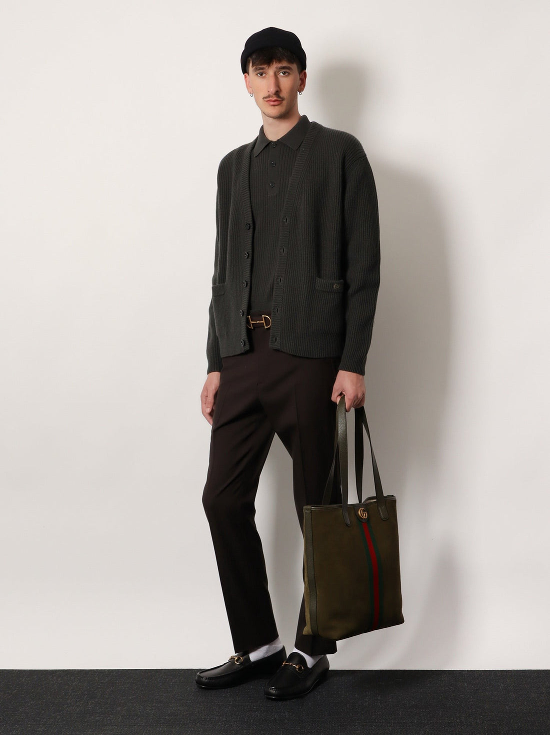 Gucci Ophidia suede and leather shopping bag