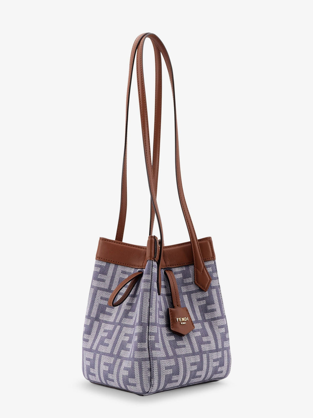 Fendi Origami mini FF Jacquard fabric and leather shoulder bag