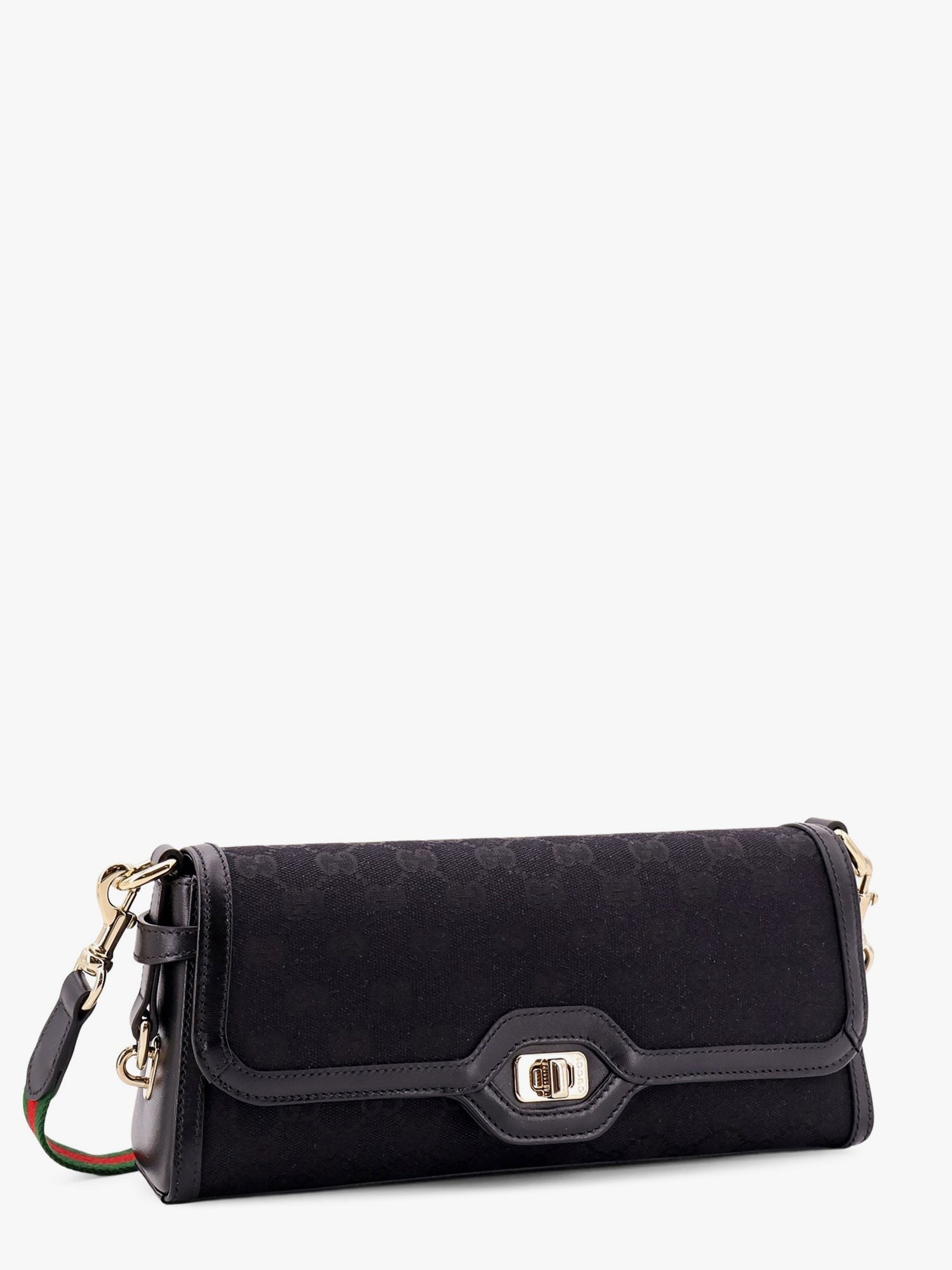 Gucci Original gg and leather shoulder bag