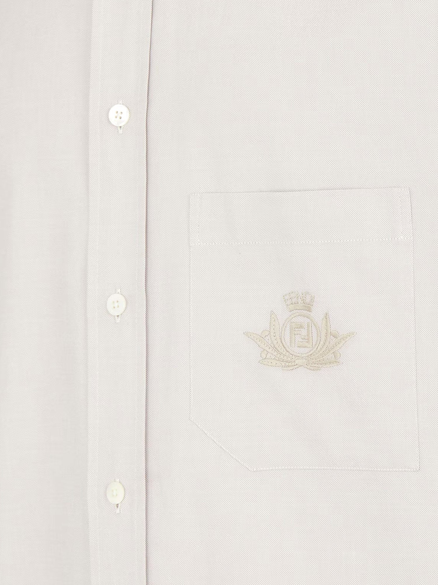 Fendi Oxford shirt with fendi crest embroidery