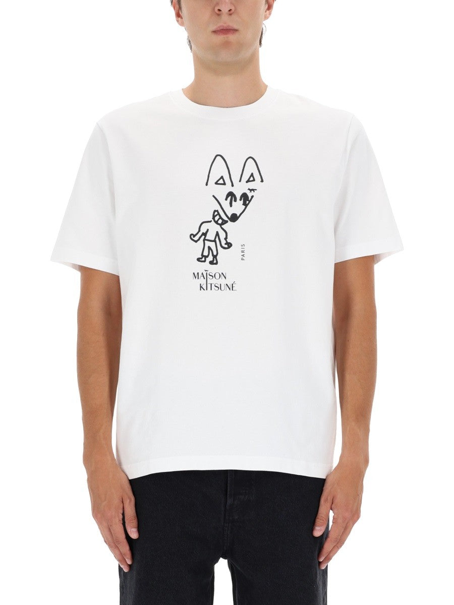 Maison Kitsune "PARTY FOX COMFORT" T-SHIRT