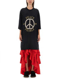Moschino Peace & Pearls Cotton Interlock Dress Black