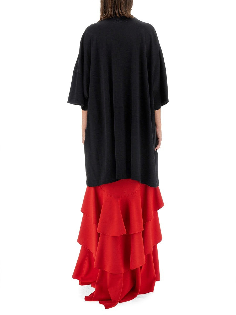 Moschino Peace & Pearls Cotton Interlock Dress Black