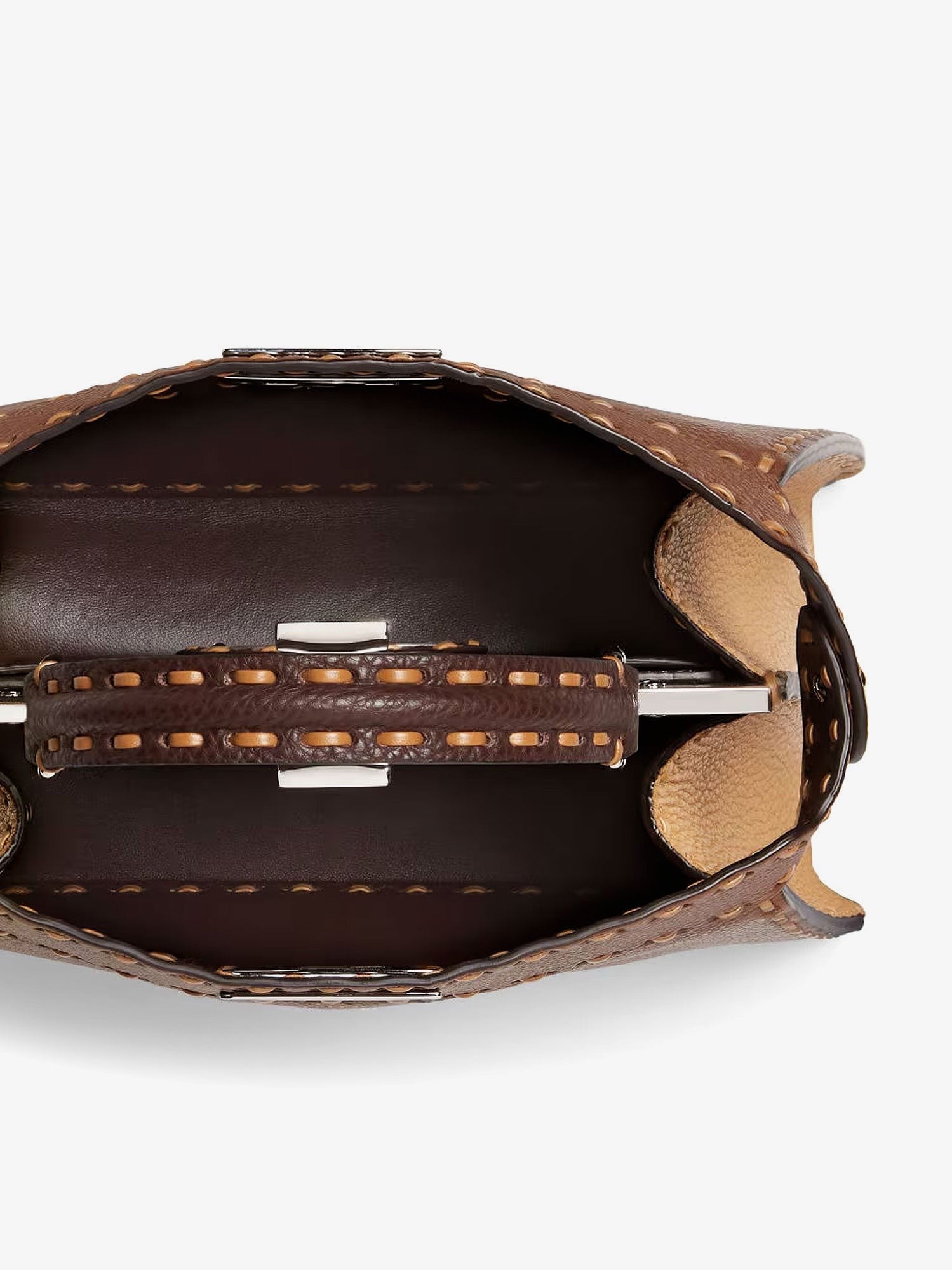 Fendi Peekaboo IseeU Small leather shoulder bag with Selleria macro stitching