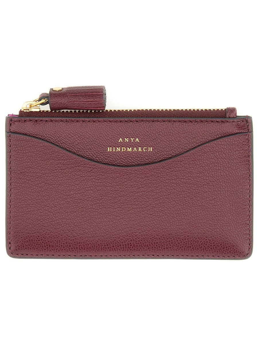 ANYA HINDMARCH "PEEPING EYES" CARD HOLDER WITH ZIPPER