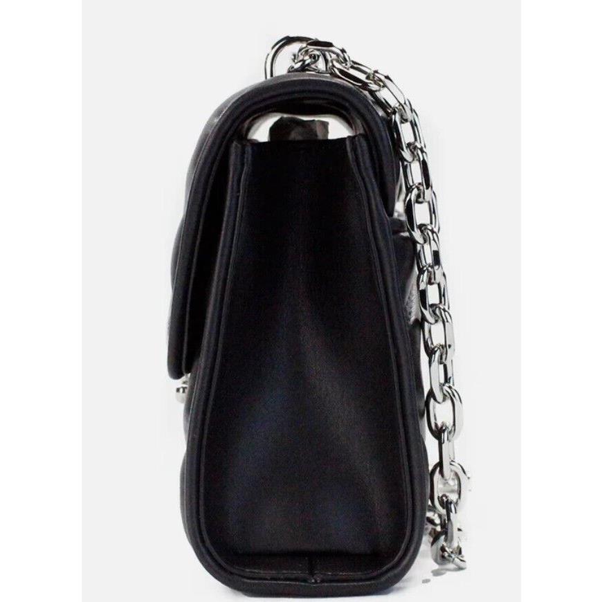 Michael Kors Serena Medium Diamond Quilted Faux Leather Flap Crossbody Bag Black
