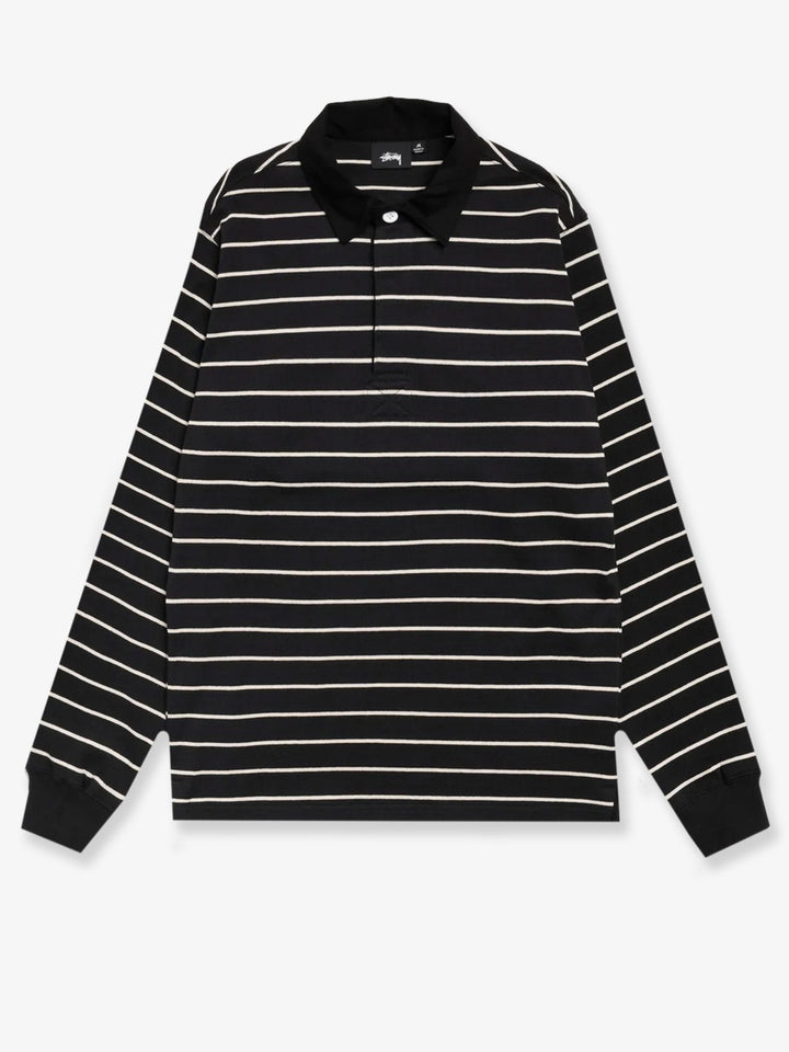STUSSY Pin Striped Rugby cotton polo shirt