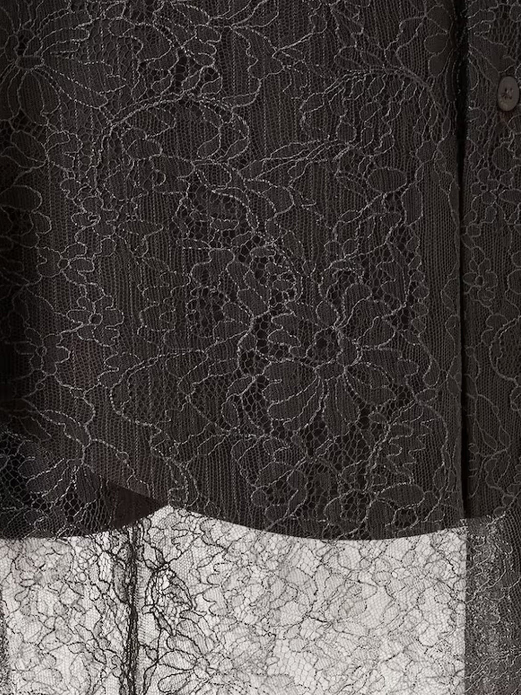 Fendi Pinstriped wool shirt with lace insert