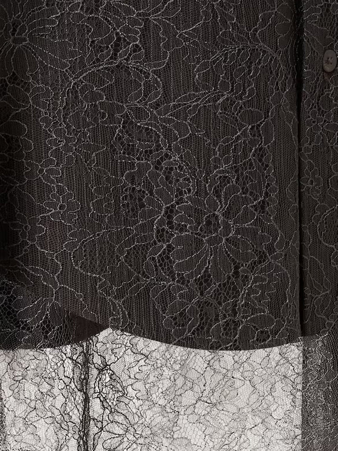 Fendi Pinstriped wool shirt with lace insert