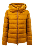 Padded down jacket with hood and removable fur Herno