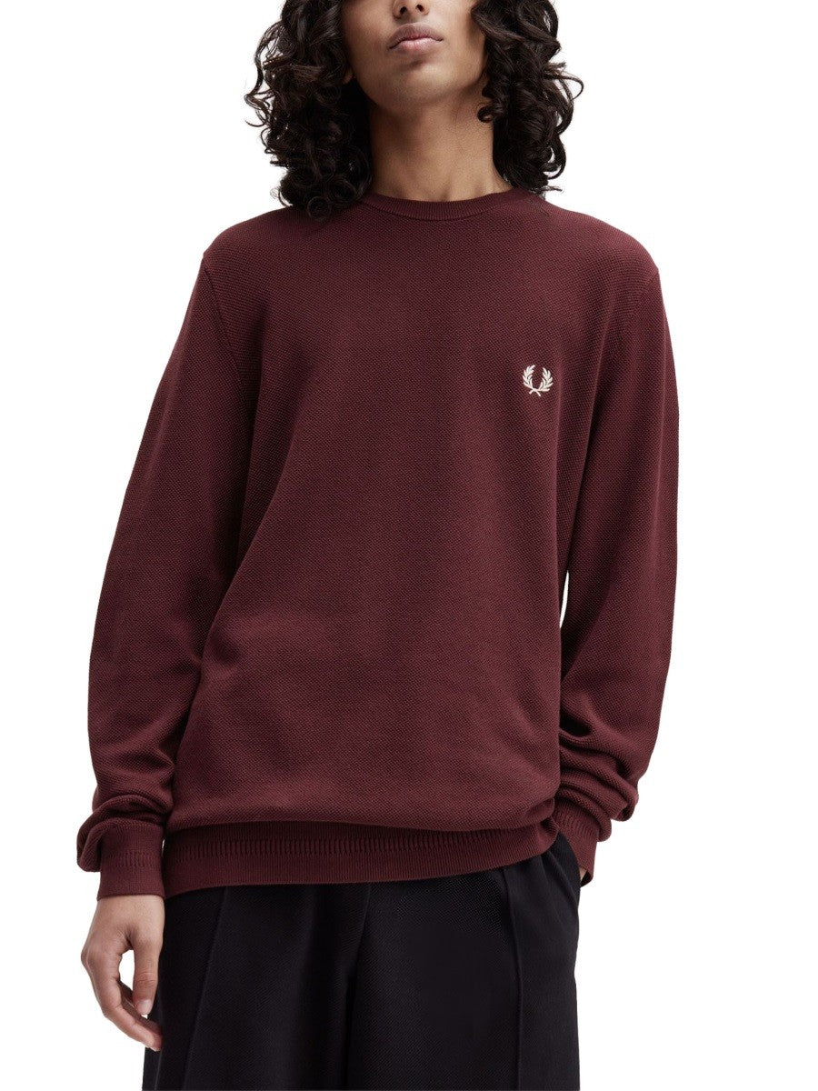 FRED PERRY PIQUE SWEATER WITH LOGO