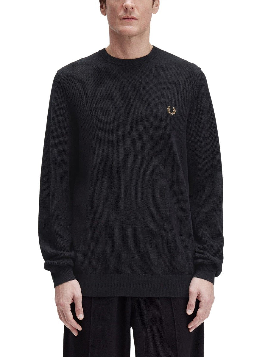 FRED PERRY PIQUE SWEATER WITH LOGO