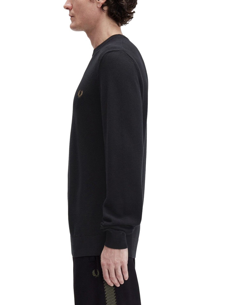 FRED PERRY PIQUE SWEATER WITH LOGO