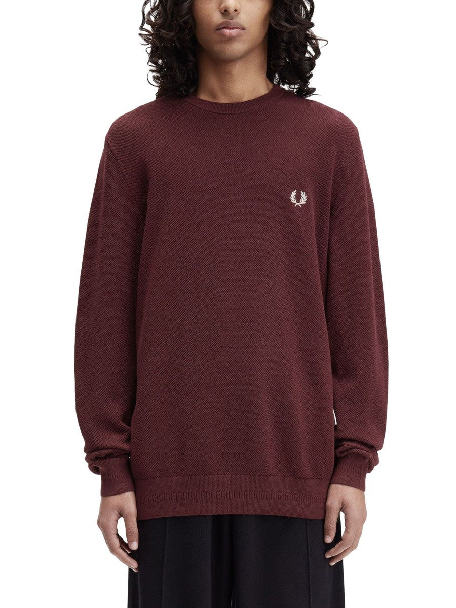 FRED PERRY PIQUE SWEATER WITH LOGO