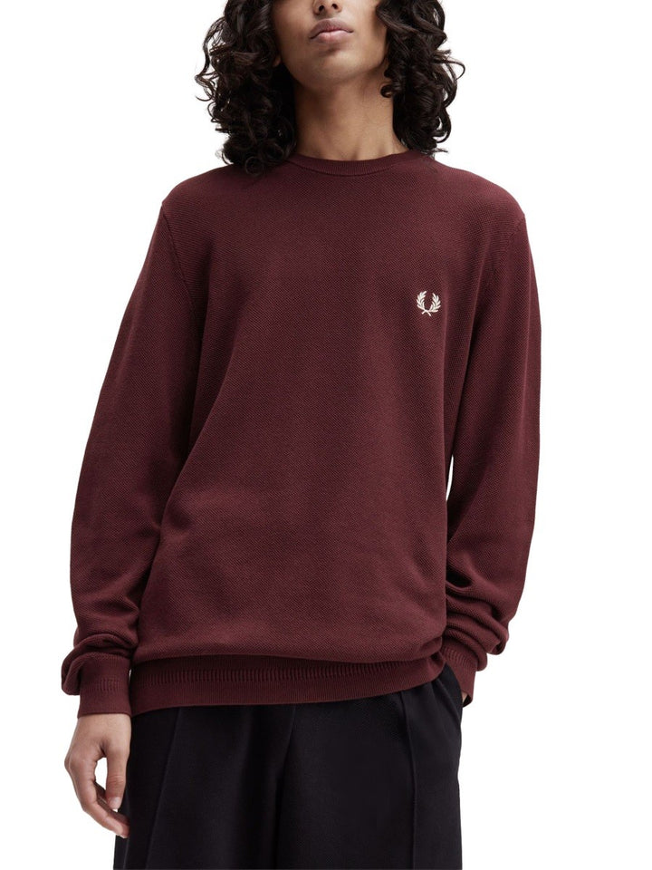 FRED PERRY PIQUE SWEATER WITH LOGO