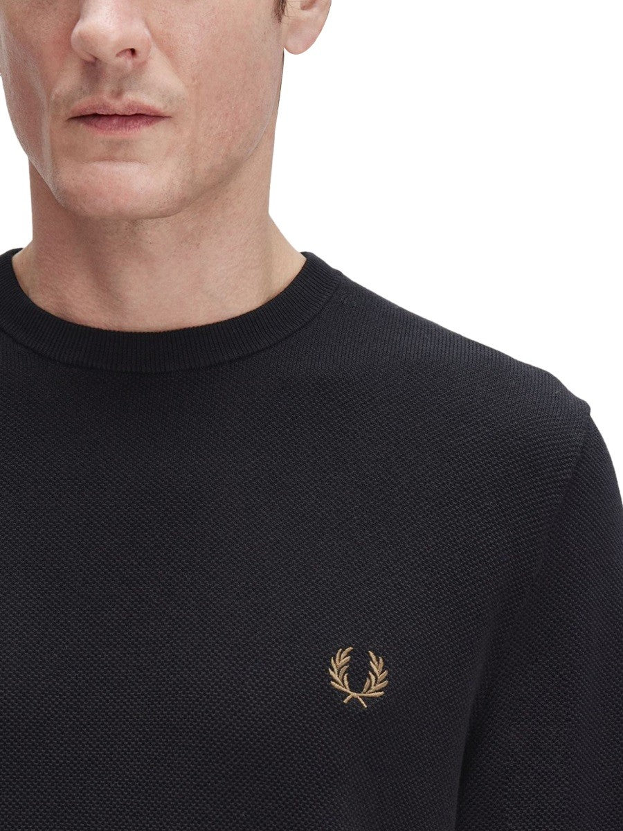 FRED PERRY PIQUE SWEATER WITH LOGO