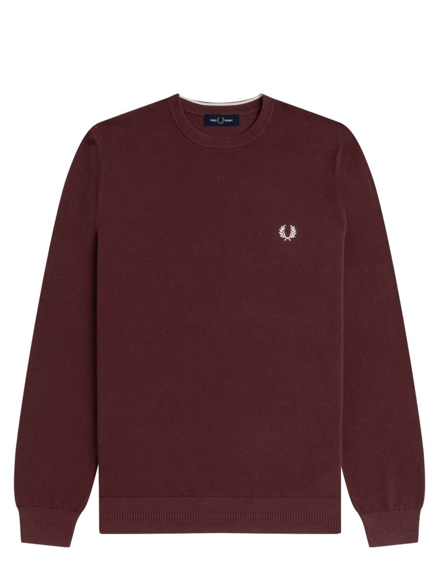 FRED PERRY PIQUE SWEATER WITH LOGO