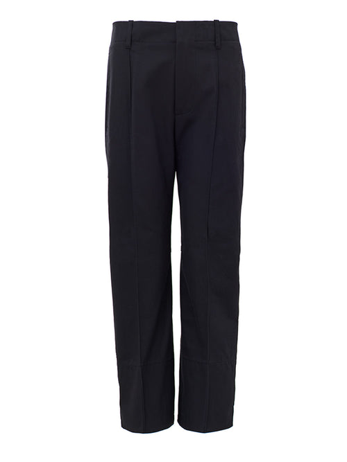 Bottega Veneta Navy Blue Twill High-Waist Tailored Trousers – Siebentaschen