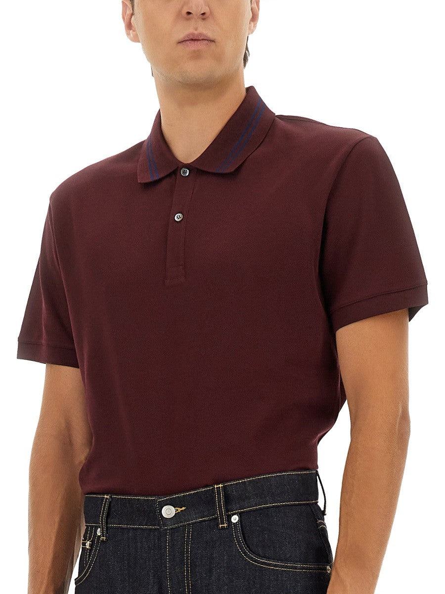 Alexander Mcqueen POLO SHIRT WITH LOGO ON THE COLLAR