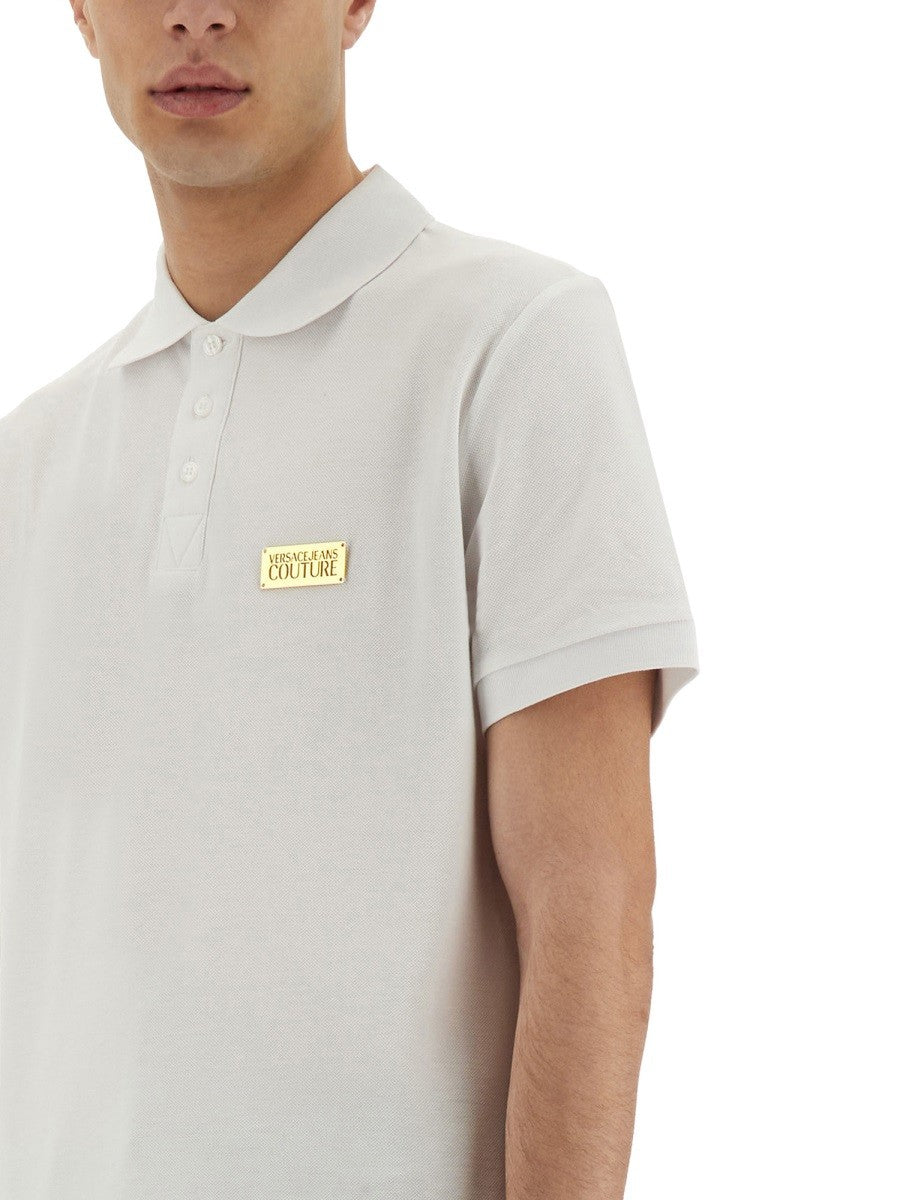 Versace Jeans Couture POLO SHIRT WITH LOGO PLAQUE