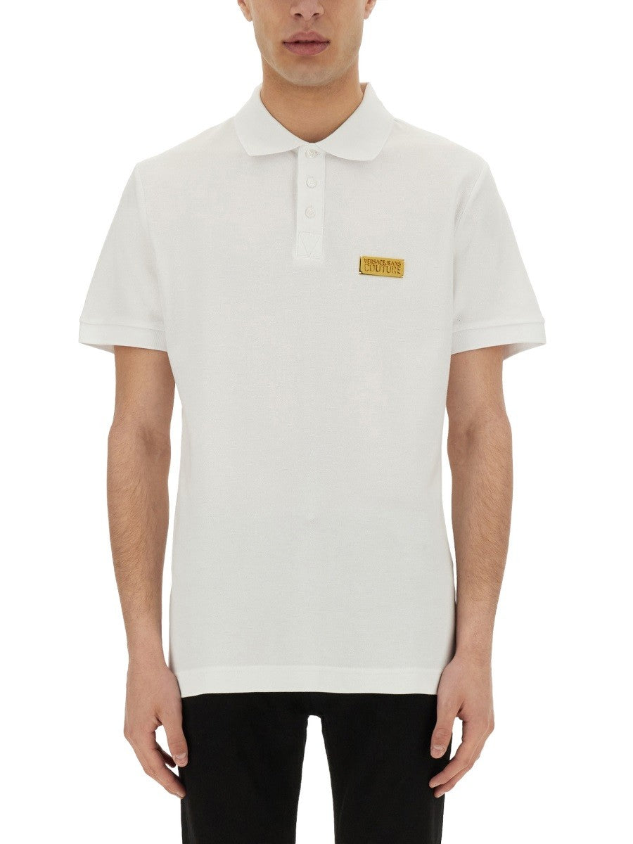 Versace Jeans Couture POLO SHIRT WITH LOGO PLAQUE