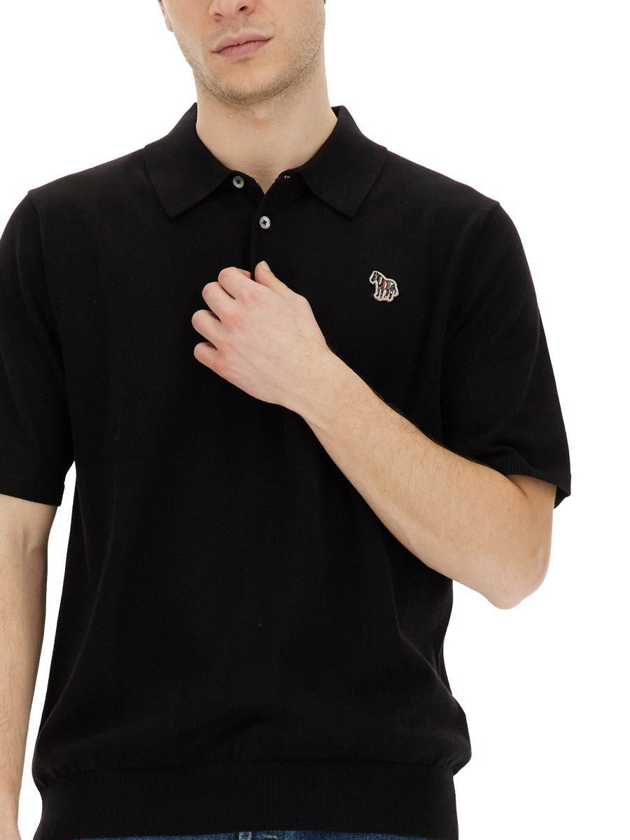 PS BY PAUL SMITH POLO SHIRT WITH ZEBRA PATCH